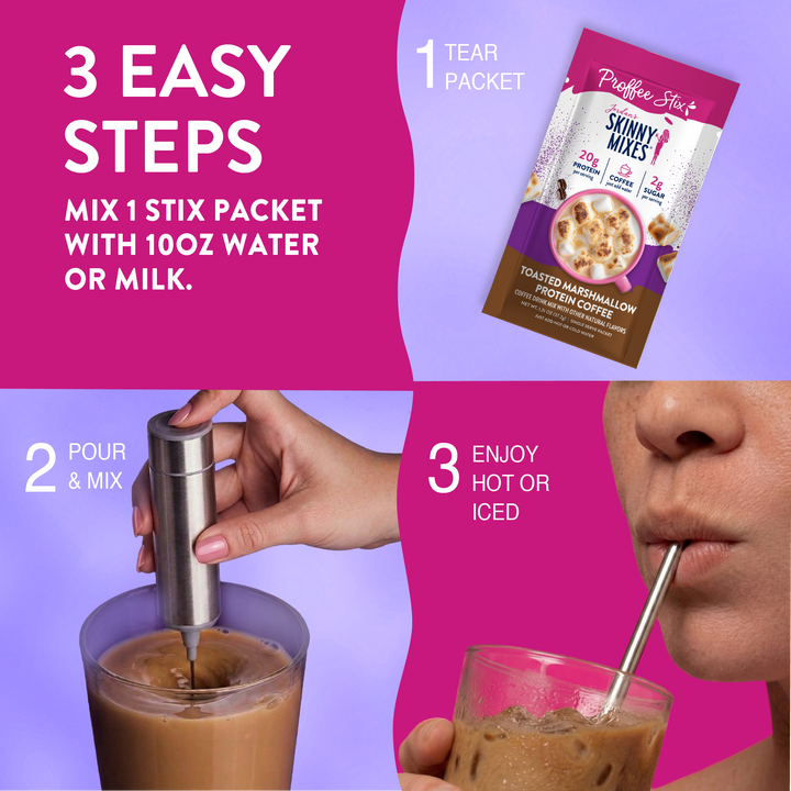 Proffee Stix Protein-Coffee Drink Mix 6 ct - Toasted Marshmallow