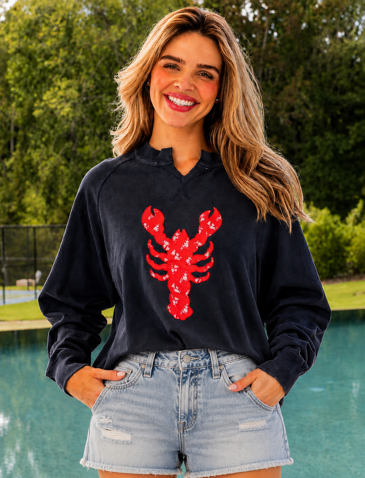 Distressed Summer Crew - Lobster by Simply Southern