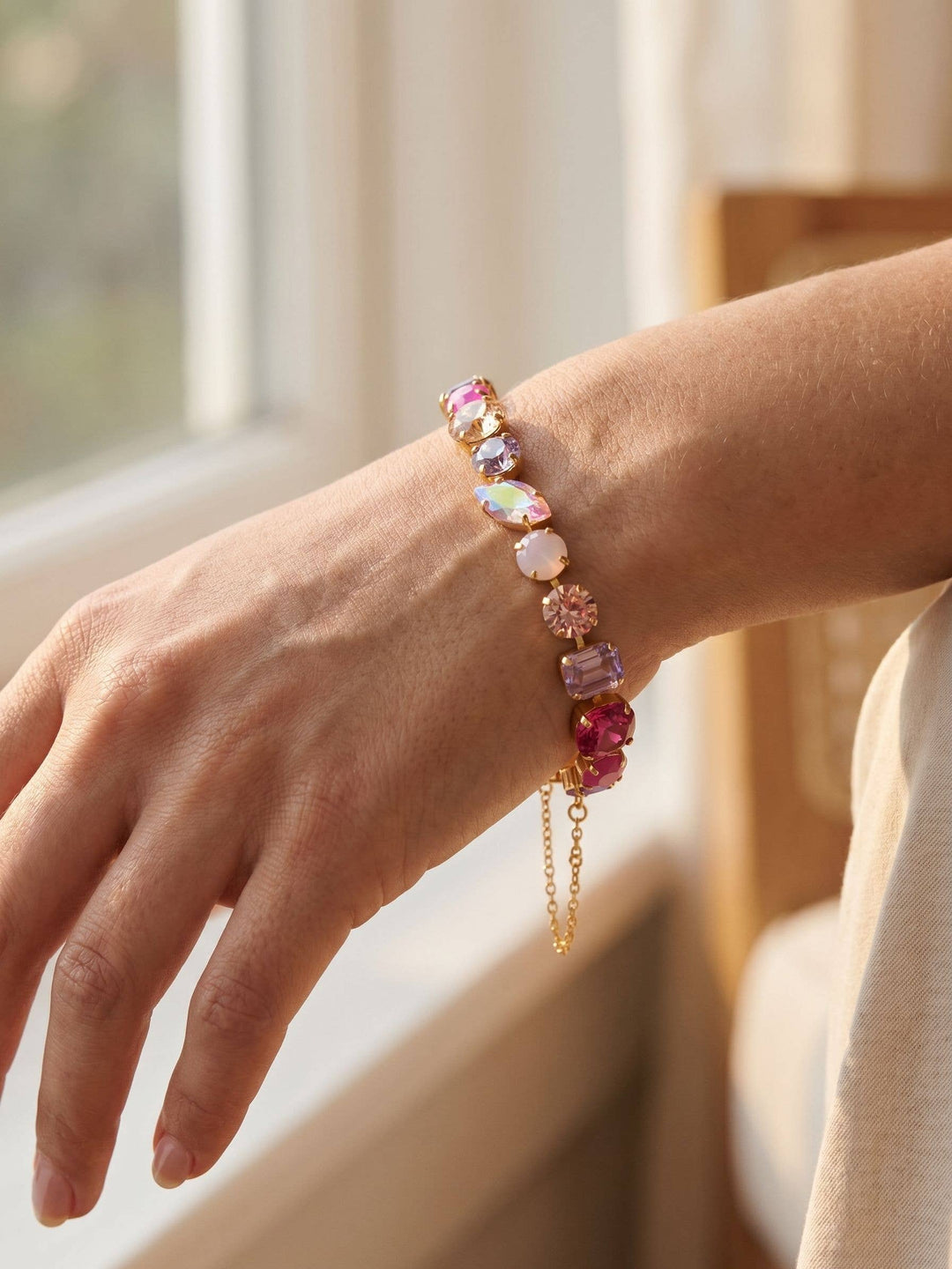 Teddy Tennis Bracelet - Pink by Sorrelli