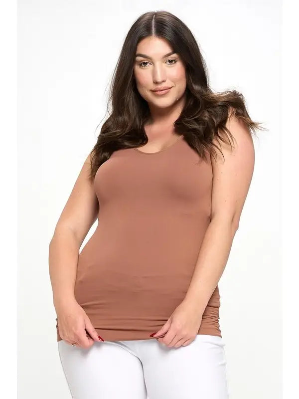 Reversible Basic Seamless Tank - Mocha by Yelete