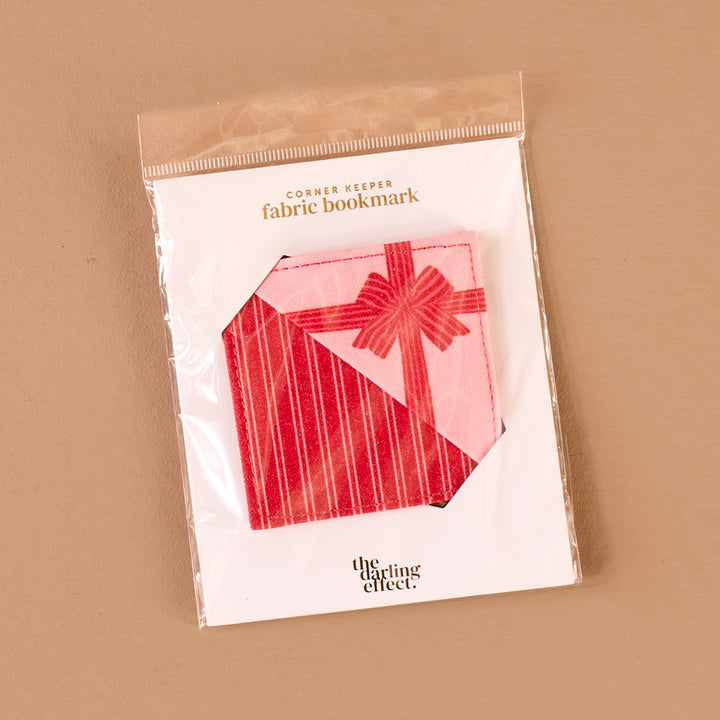 Corner Keeper Fabric Bookmark - Holiday Gift Bow Red by the Darling Effect