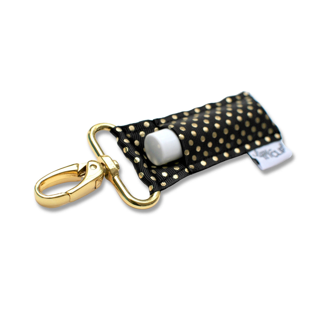 Gold Dots on Black LippyClip® Lip Balm Holder (PREORDER: Ships in 2-3 Weeks)