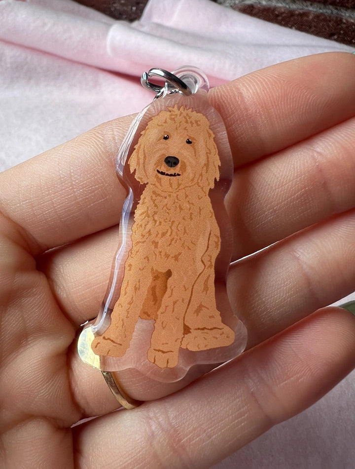 Blonde Goldendoodle Keychain