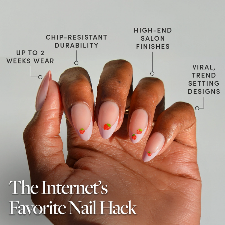 Strawberry Bits Short Almond Press-On Nails by Glamnetic