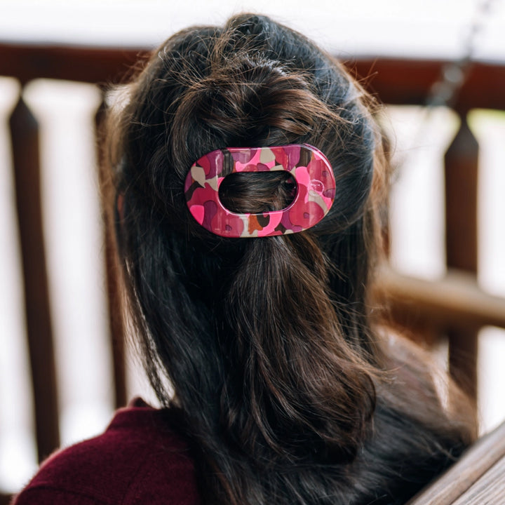 Medium Teleties Flat Oval Clip - Garden Glam