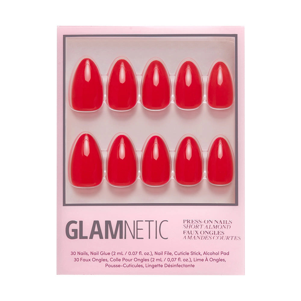 Press-On Glamnetic Nails - Fiery Red