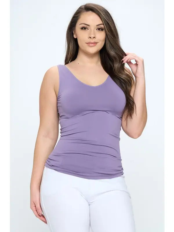 Reversible Basic Seamless Tank - Dusty Purple by Yelete