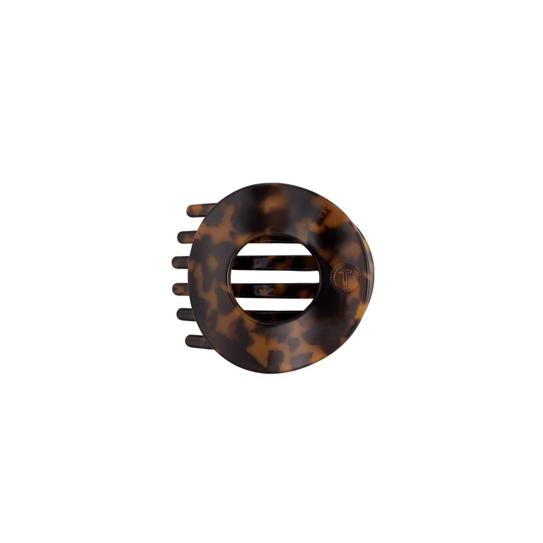 Small Teleties Flat Open Circle Clip - Tortoise (Ships Next Week)
