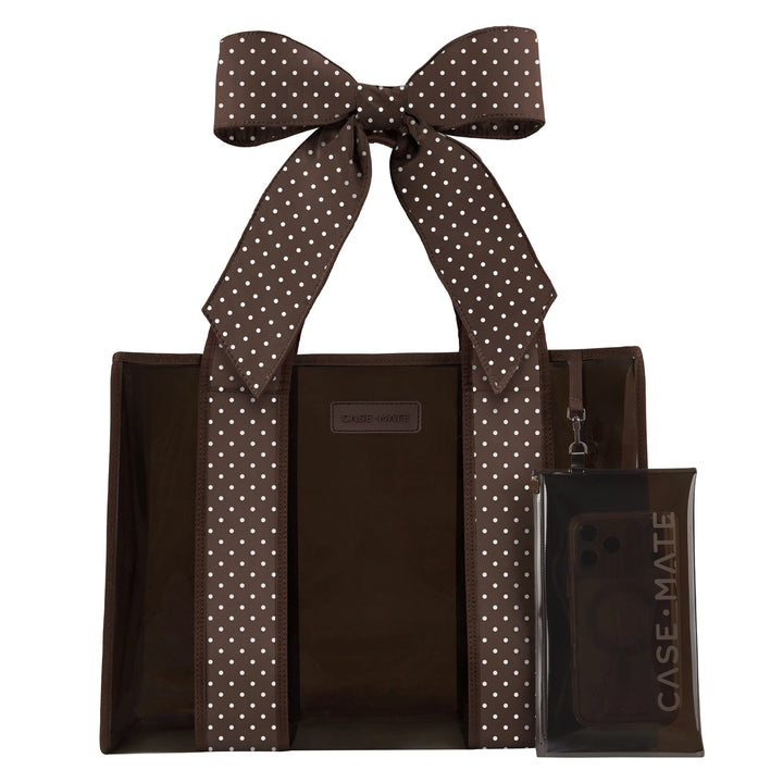 Jelly Tote &amp; Phone Pouch - Espresso Polka Dot by Case-Mate