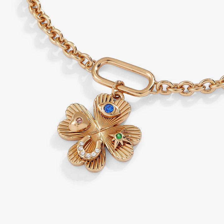 Lucky Four Leaf Clover Adjustable Bracelet by Alex + Ani - Gold