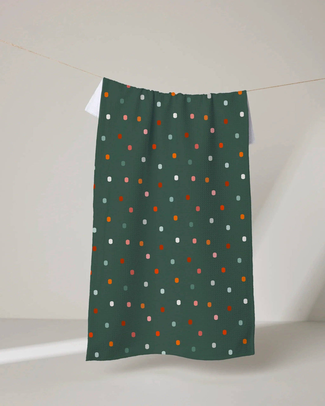 Moss Tile Shuffle Tea Towel by Geometry