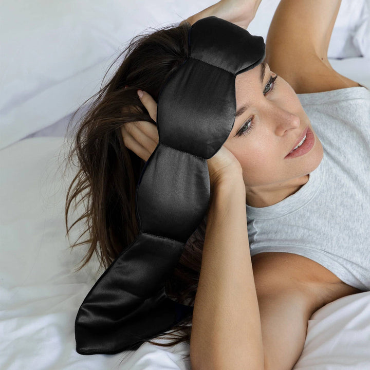 Silk Weighted Sleep Mask - Noir by nodpod