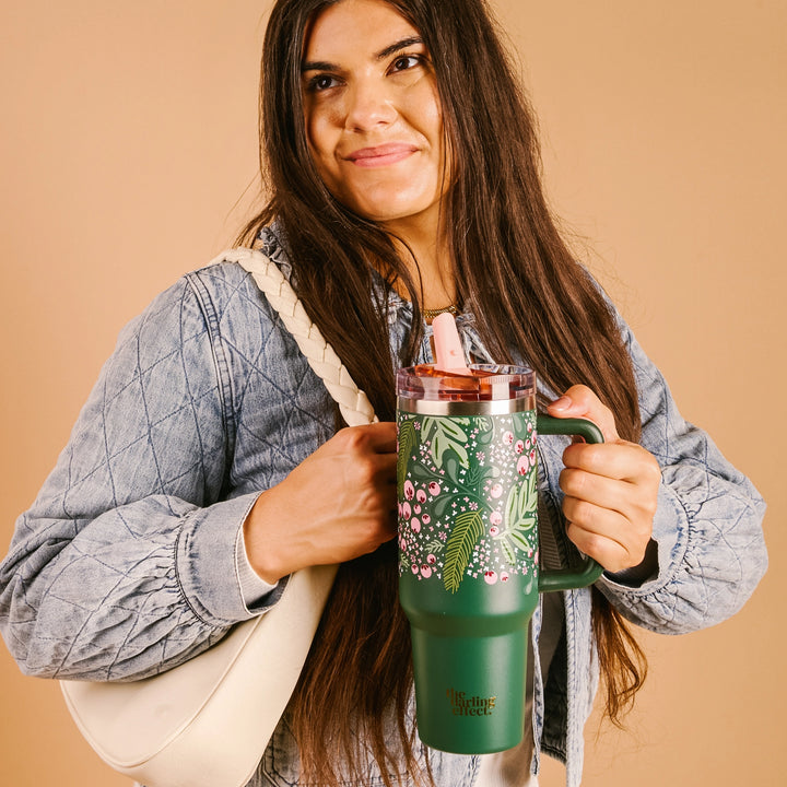 Jolly Sprig 40 oz Lifestyle Flip Straw Tumbler by the Darling Effect