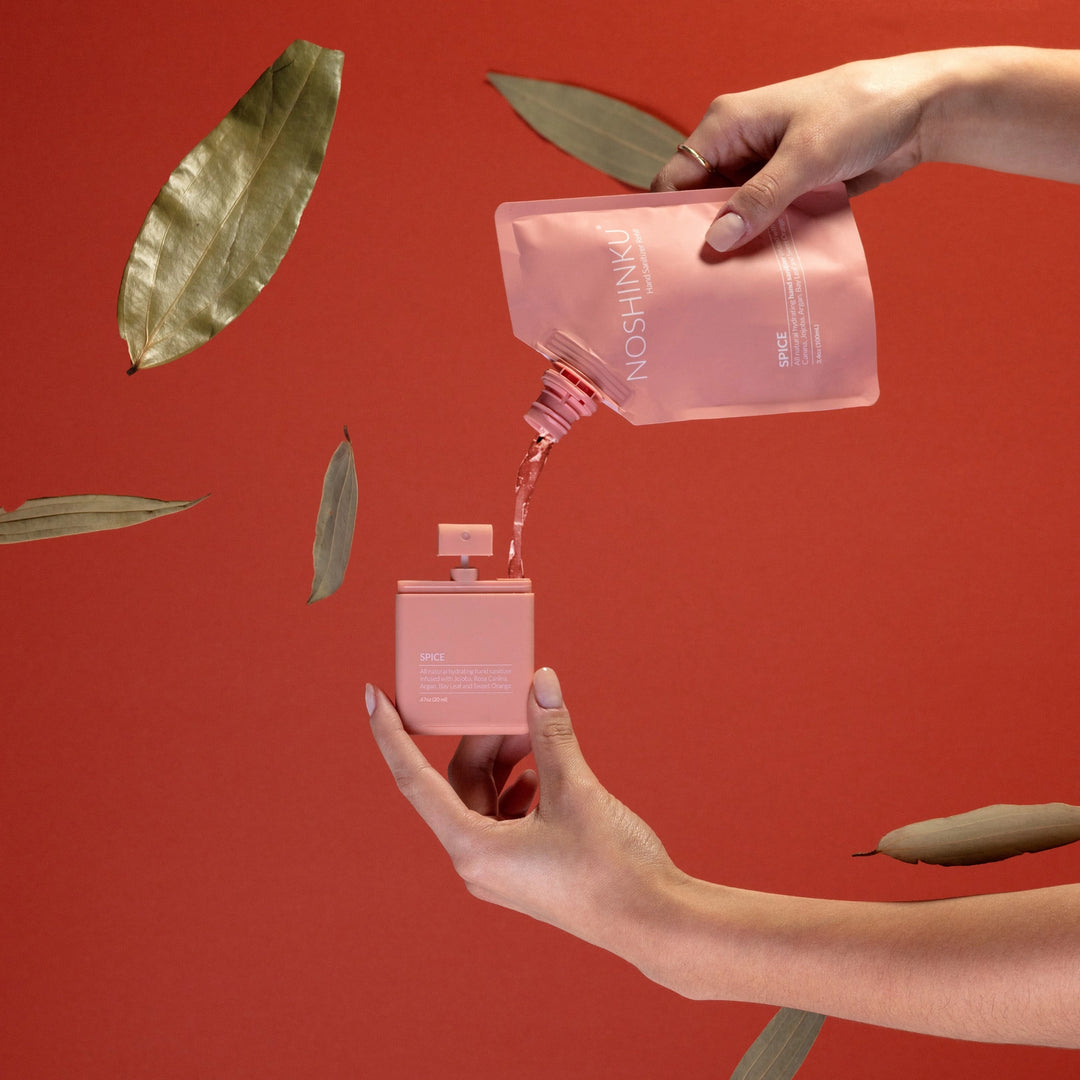 Refillable Moisturizing Hand Sanitizer - Orange Coriander by Noshinku