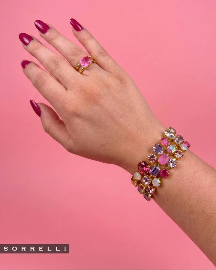 Teddy Tennis Bracelet - Pink by Sorrelli
