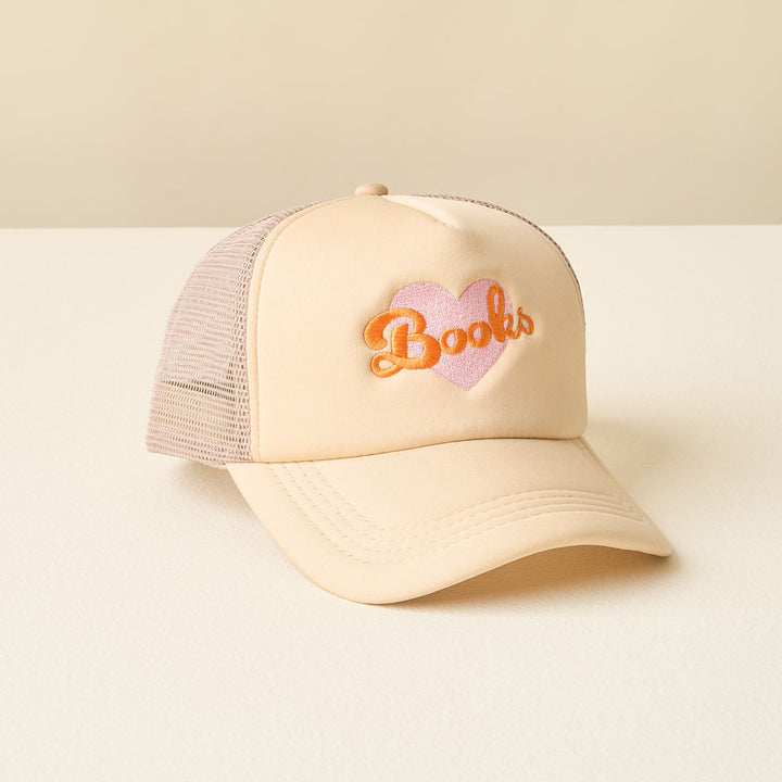 Heart Books Trucker Hat by the Darling Effect