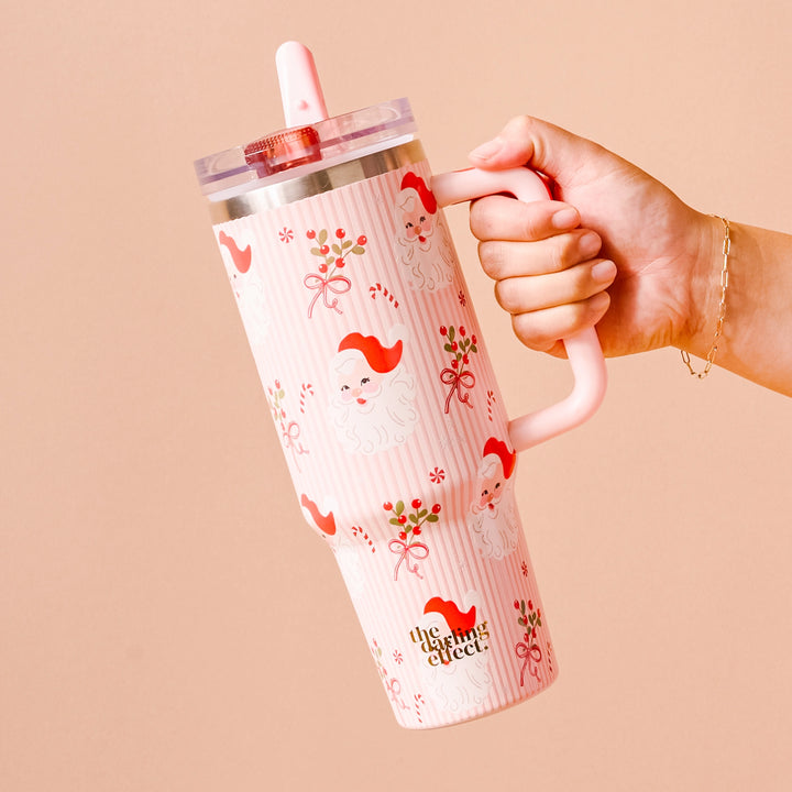 Holly Jolly Santa 40 oz Lifestyle Flip Straw Tumbler by the Darling Effect