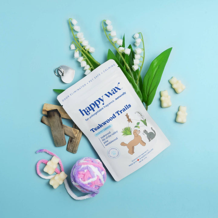 Happy Wax Soy Melts 4 Oz Bag - Teakwood Trails Pet Odor Eliminator