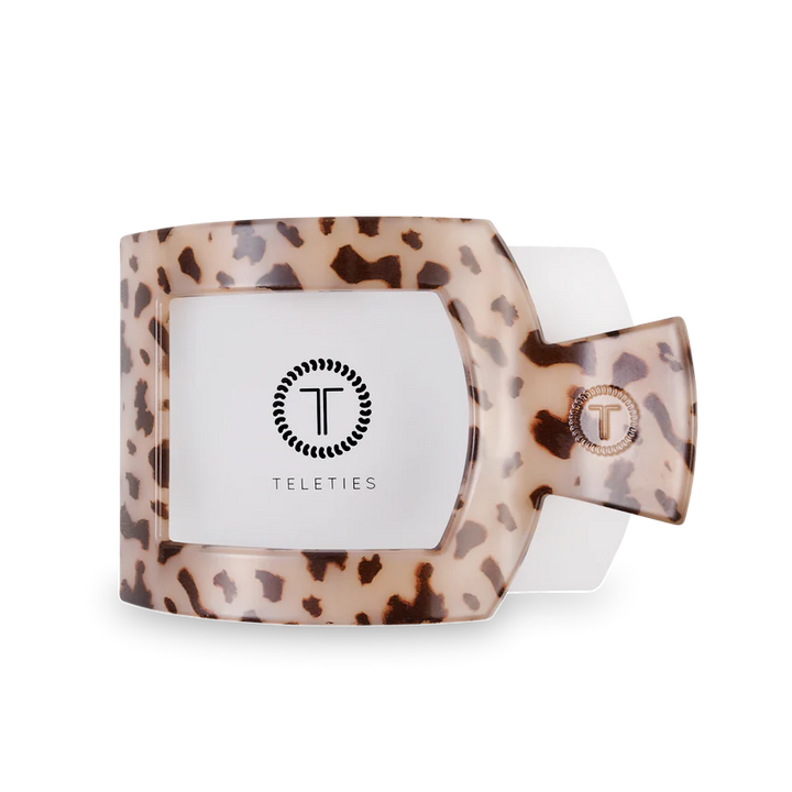 Large Teleties Flat Square Clip - Blonde Tortoise