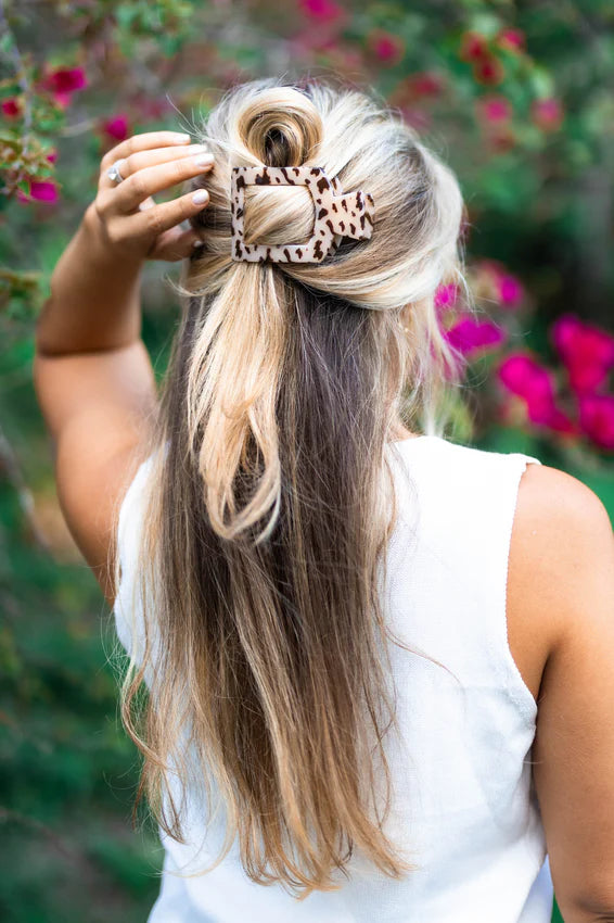 Large Teleties Flat Square Clip - Blonde Tortoise