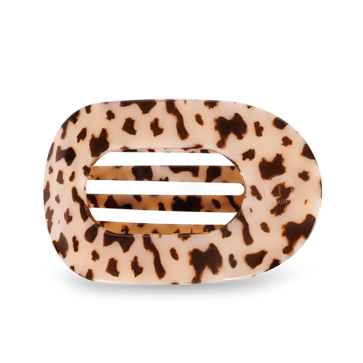 Large Teleties Flat Oval Clip - Blonde Tortoise