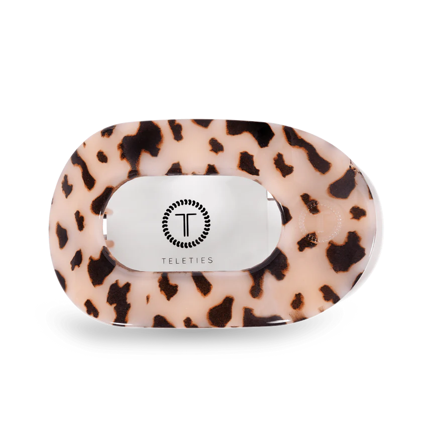 Large Teleties Flat Oval Clip - Blonde Tortoise