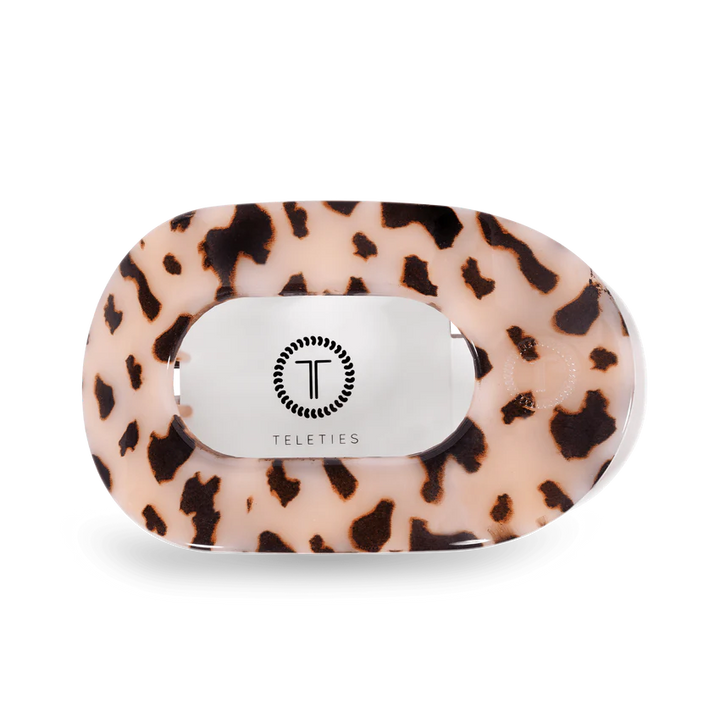 Large Teleties Flat Oval Clip - Blonde Tortoise