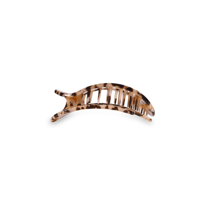 Small Teleties Flat Oval Clip - Blonde Tortoise