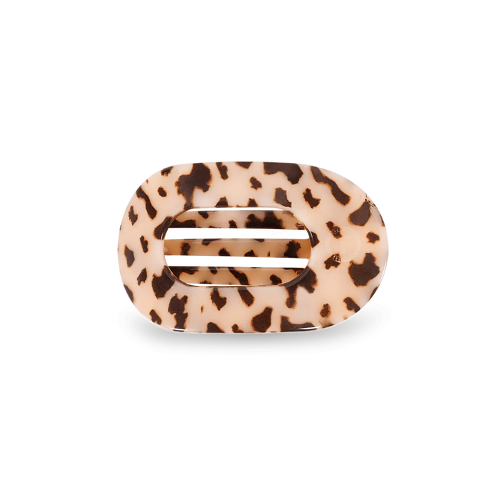 Small Teleties Flat Oval Clip - Blonde Tortoise