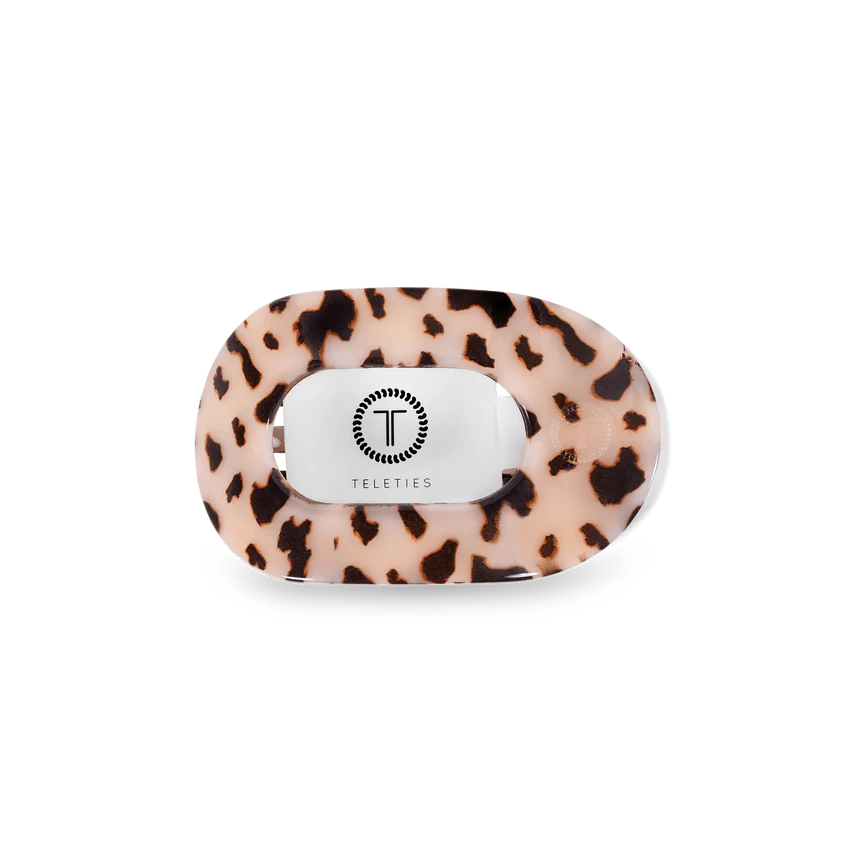 Small Teleties Flat Oval Clip - Blonde Tortoise