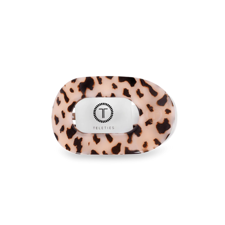 Small Teleties Flat Oval Clip - Blonde Tortoise