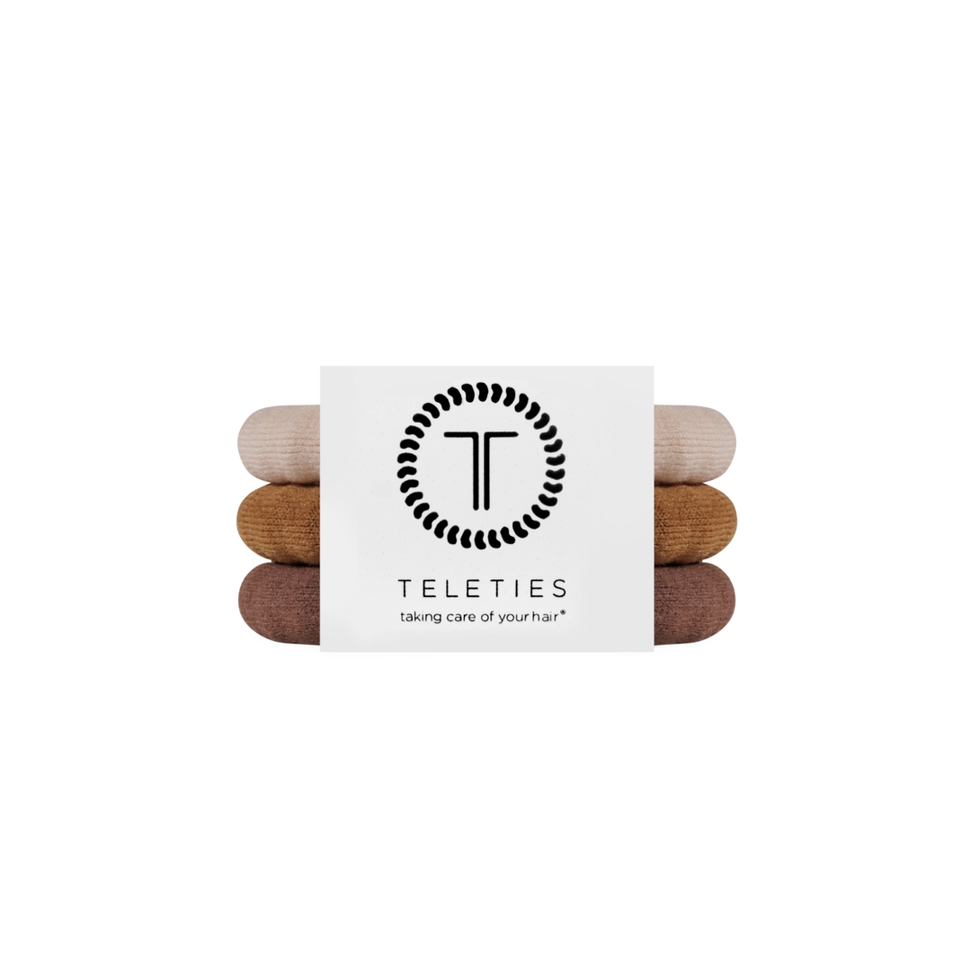 Teleties Nylon Hair Ties - Small Band Pack of 3 - Espresso Yourself
