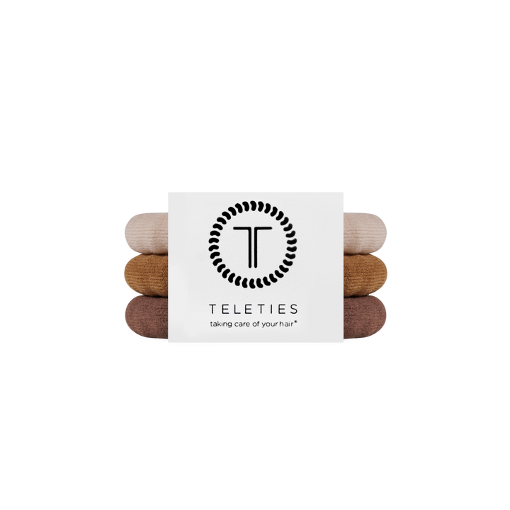 Teleties Nylon Hair Ties - Small Band Pack of 3 - Espresso Yourself
