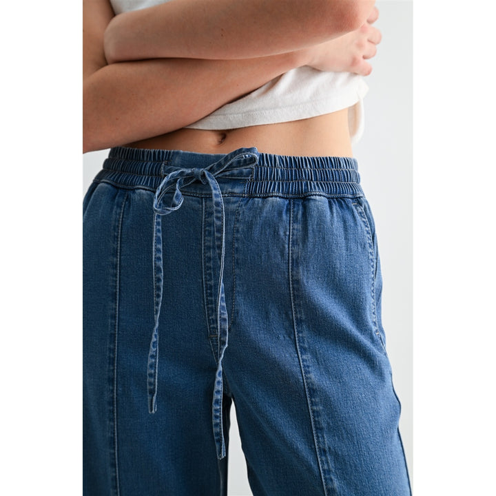 High-Rise Wide Denim Joggers By Mica Denim