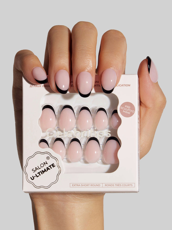 French Noir (Extra Short Round) Press-On Nails by Celebritips