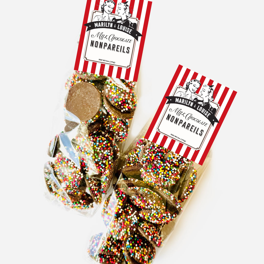 Holiday Milk Chocolate Non-Pareils by Marilyn &amp; Louise