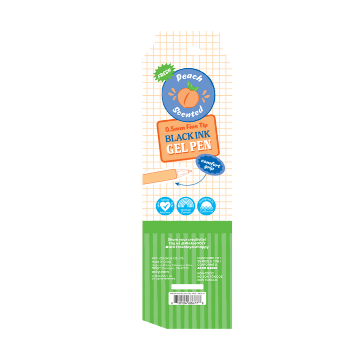 Fresh Squeezed Black Ink Scented Gel Pen - Peach