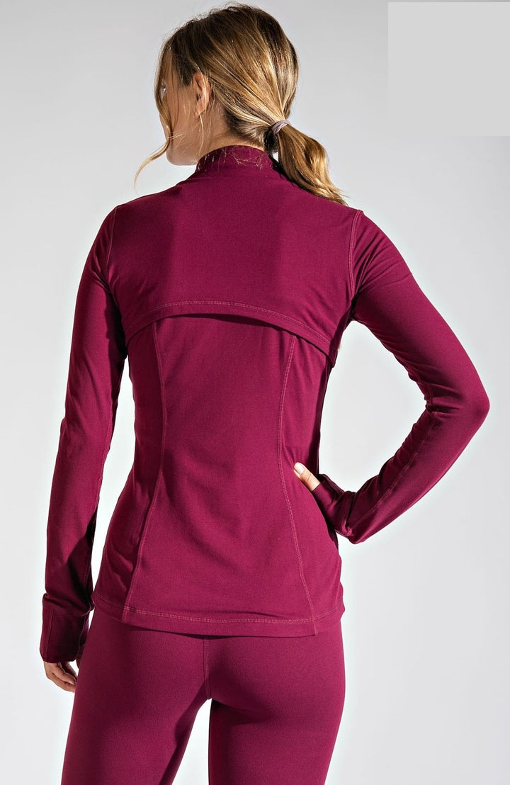 Final Sale: Defined Butter Soft Jacket by Rae Mode - Burgundy