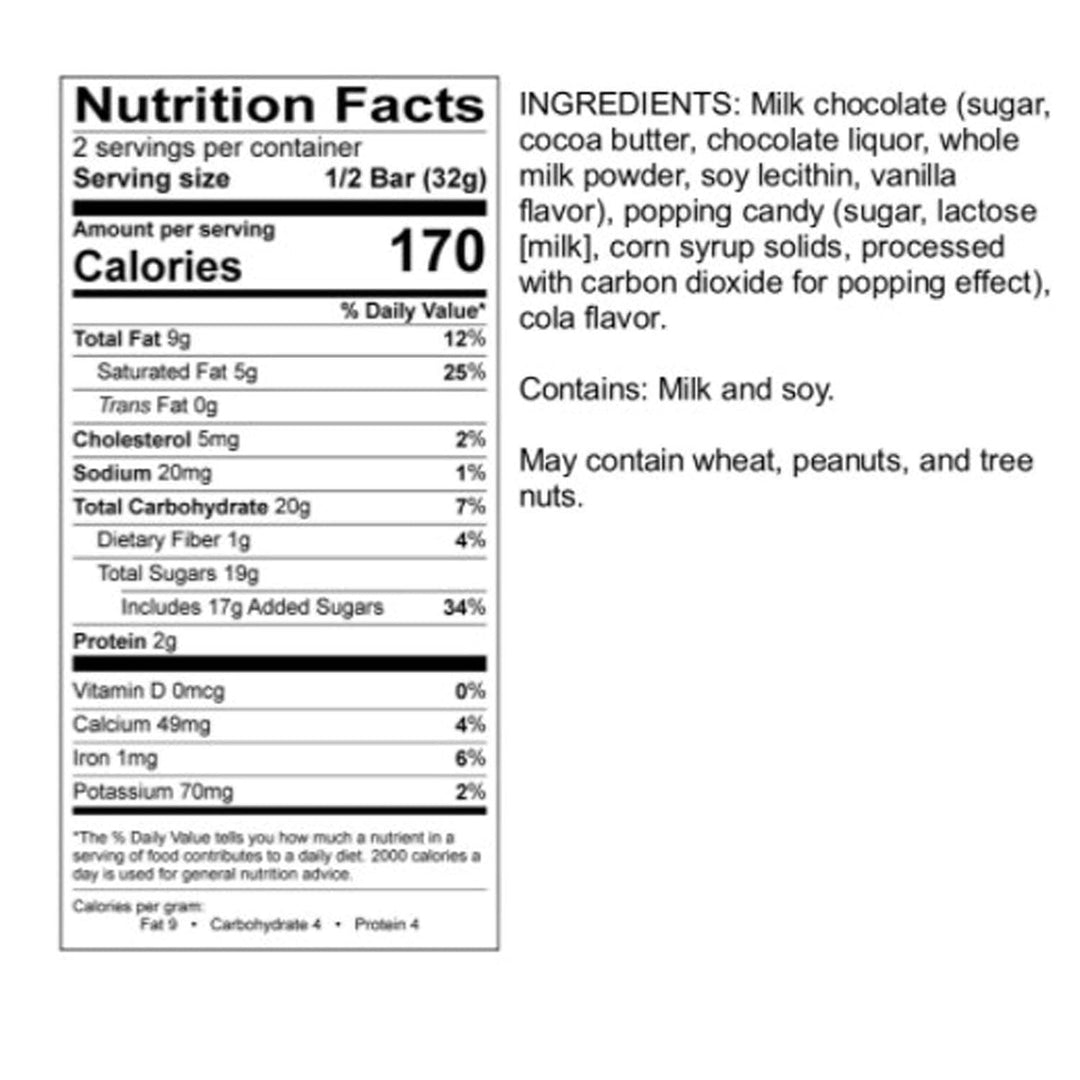 Soda Pop Milk Chocolate Candy Bar