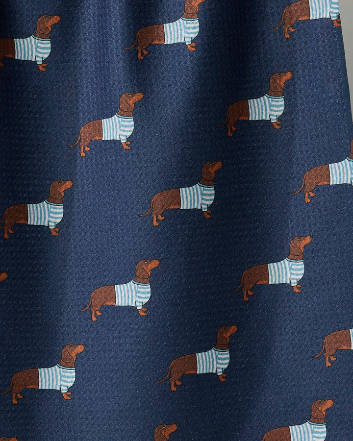 Coastal Dachshund Tea Towel - Navy by Geometry