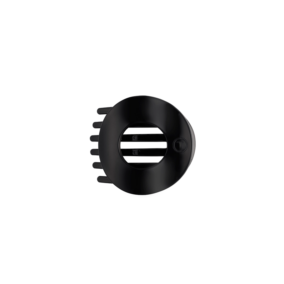 Small Teleties Flat Open Circle Clip - Jet Black (Ships Next Week)