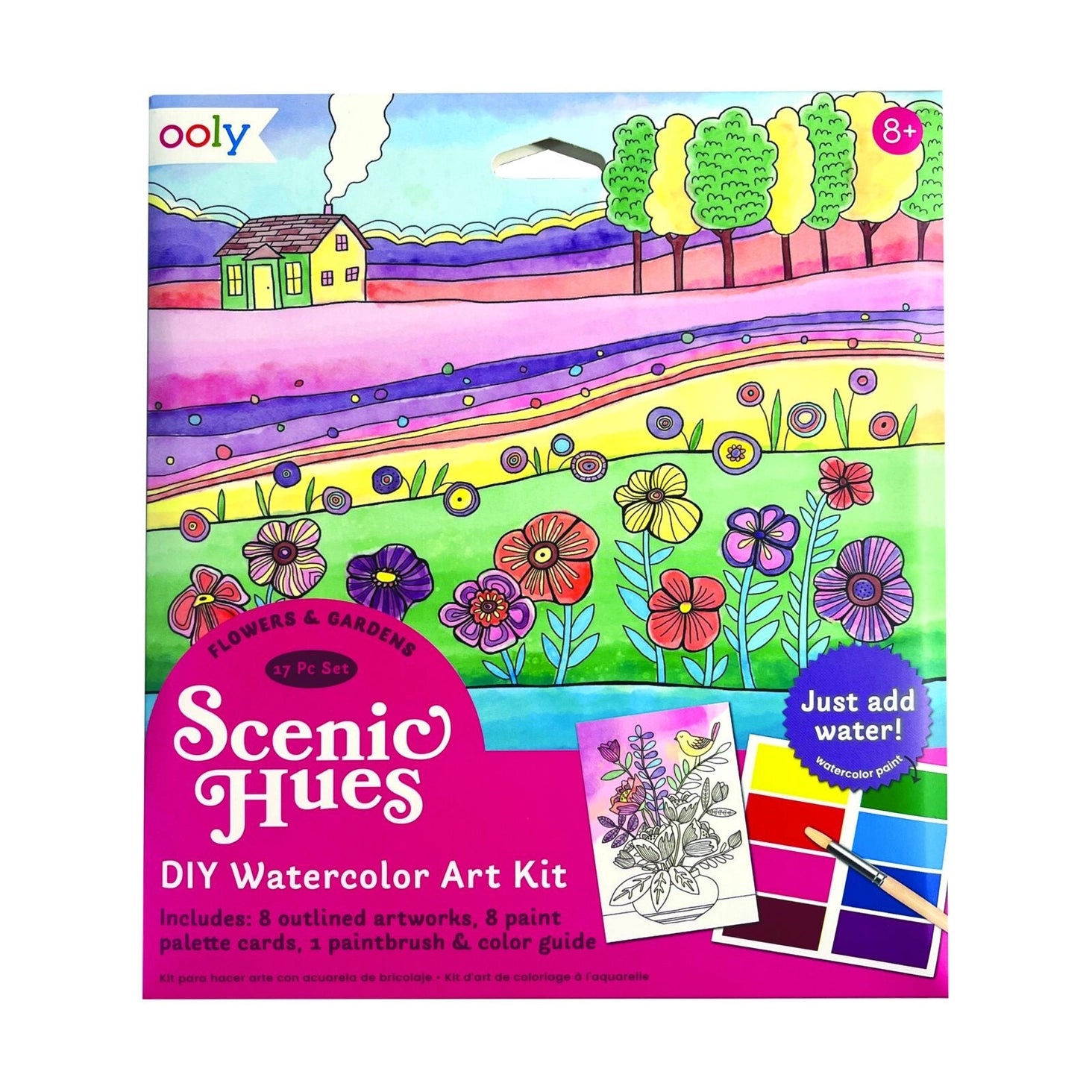 Scenic Hues D.I.Y. Watercolor Kit - Flowers & Gardens