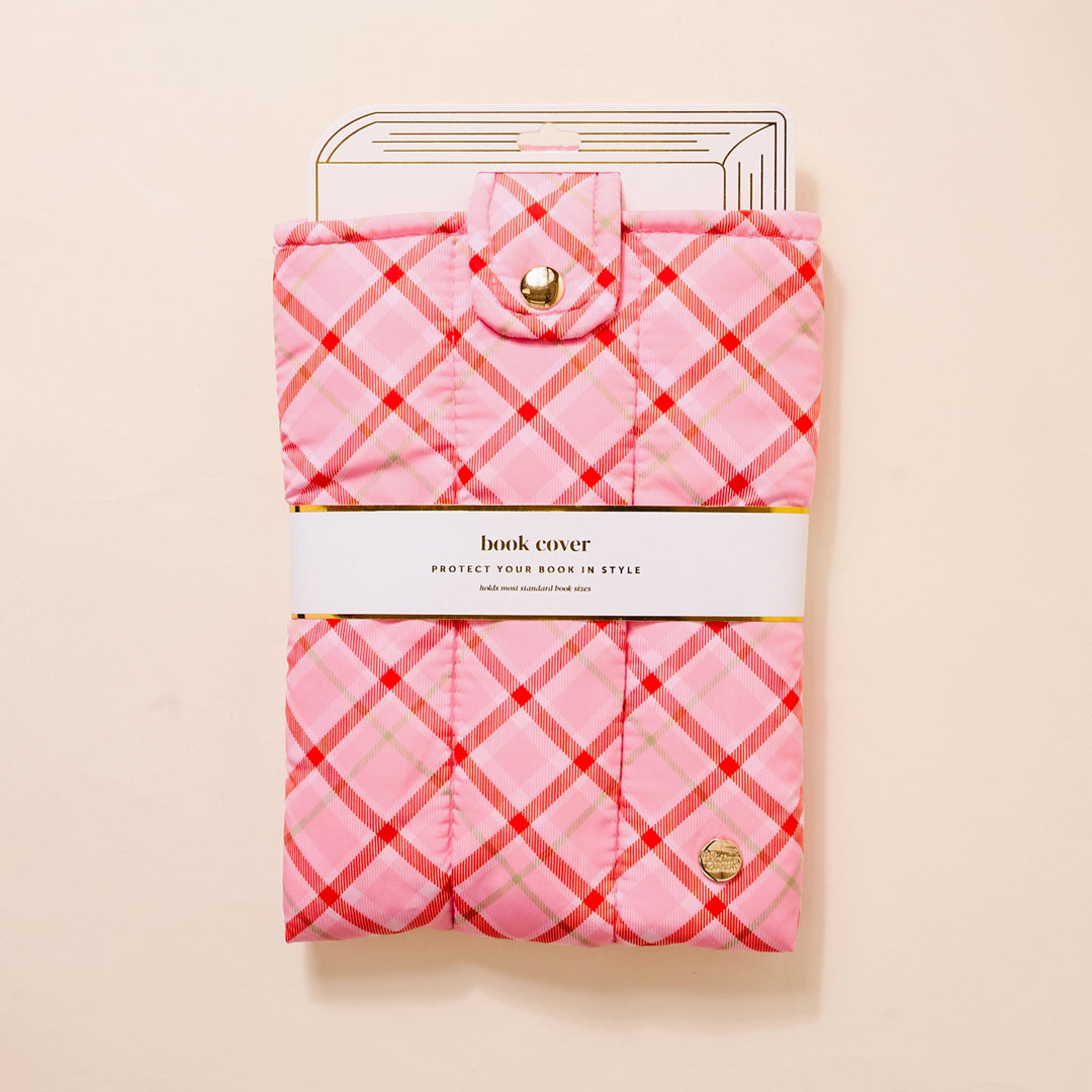 Festive Plaid Pillowed Book Cover by the Darling Effect