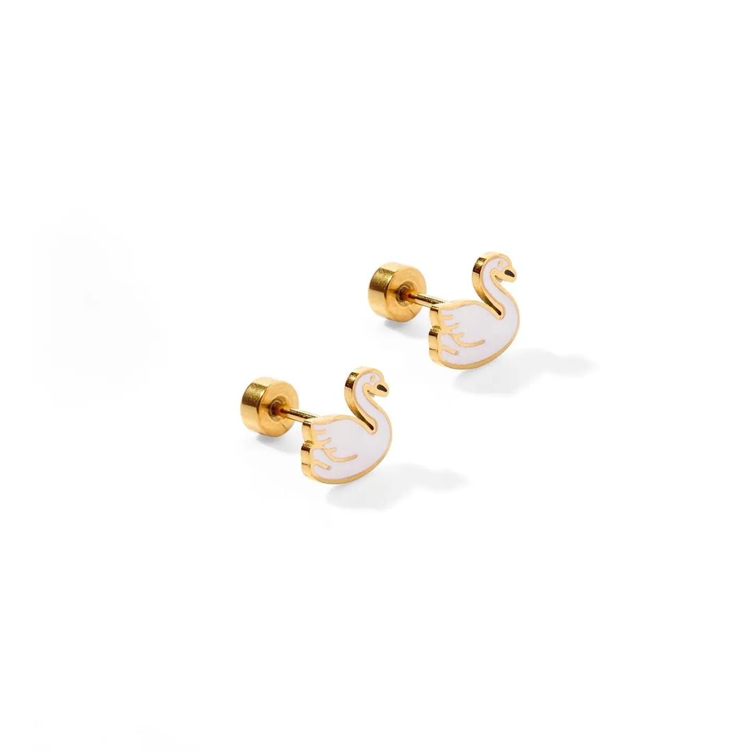 Screwback Stud Earrings - Swan By Linny Co