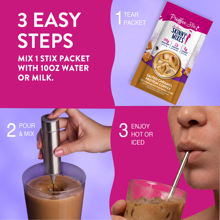 Proffee Stix Protein-Coffee Drink Mix 6 ct - Salted Caramel