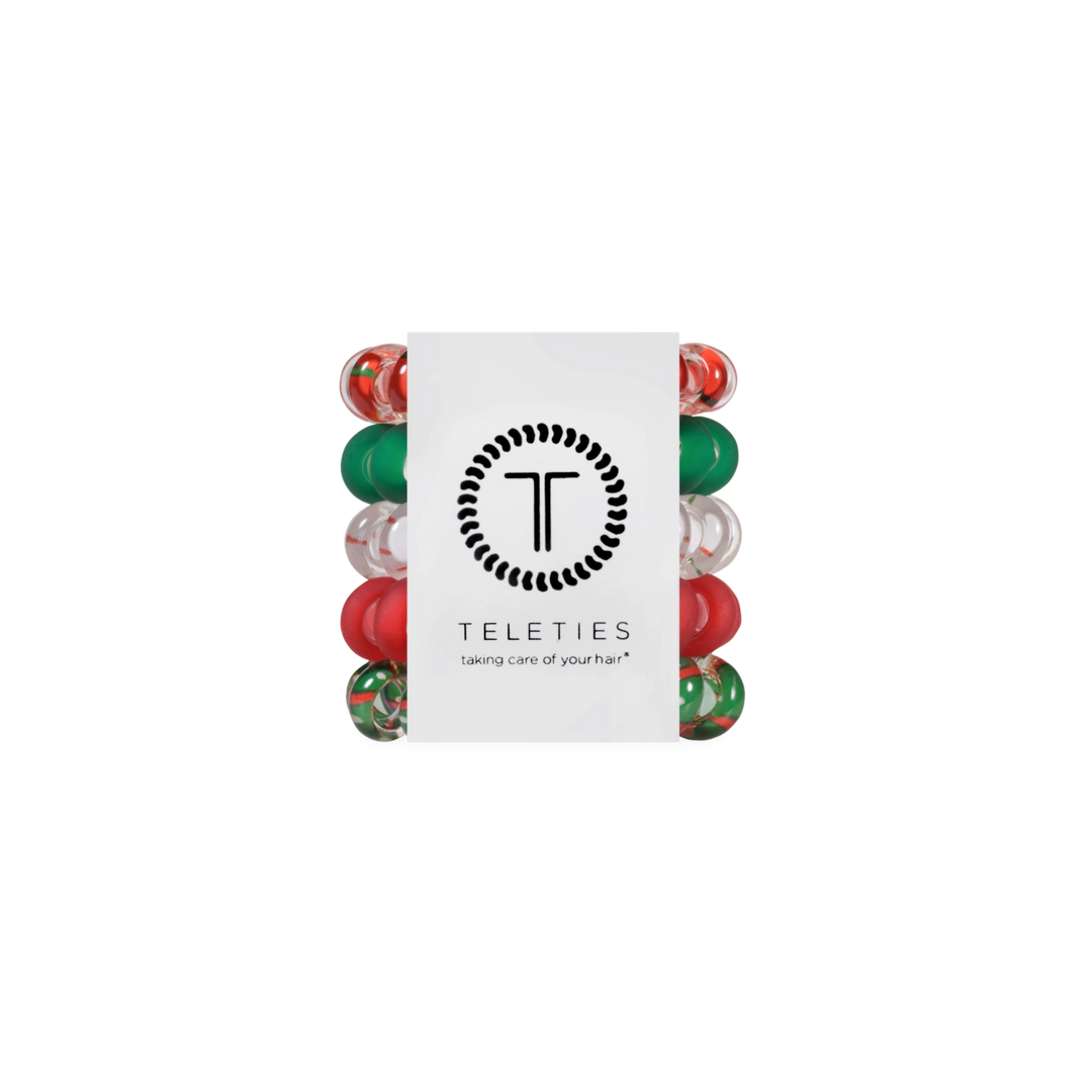 Teleties Hair Tie - Tiny Band Pack of 5 - Holiday Confetti (Ships in 1-2 Weeks)