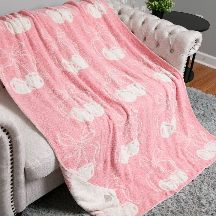 Cherry & Bows Cozy Soft Throw Blanket