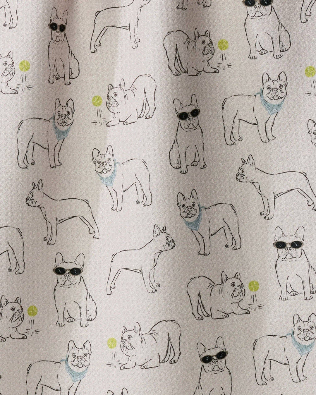Frenchie Frolic Tea Towel - Storm by Geometry