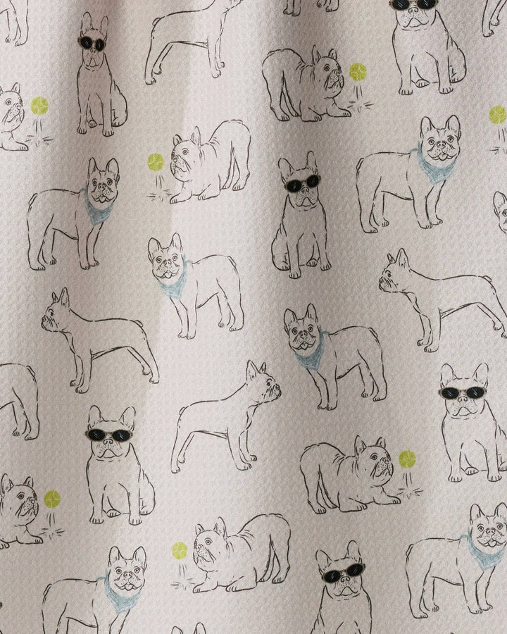 Frenchie Frolic Tea Towel - Storm by Geometry