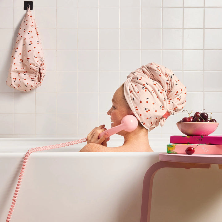 XL Hair Towel Wrap - Cherry Print